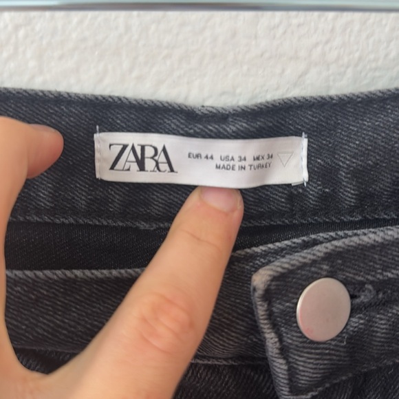 Men’s Zara baggy black/grey washed carpenter jeans size 34 - Picture 2 of 6